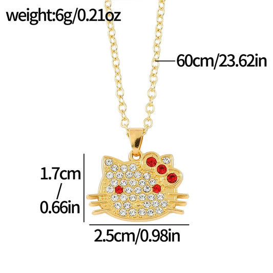 Sanrio Hello Kitty Anime Figures Cartoon Necklace Women Girl Decoration Birthday Gifts