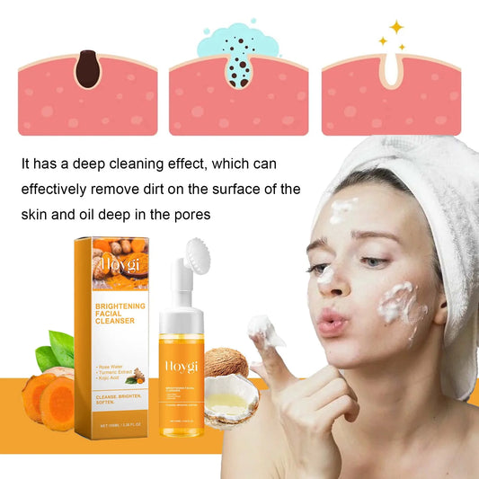 Turmeric Cleanser Face Wash Kojic Acid Exfoliating Deeply Cleanses Skin Maintains Water Oil Balance Remove Dirt Oil Control