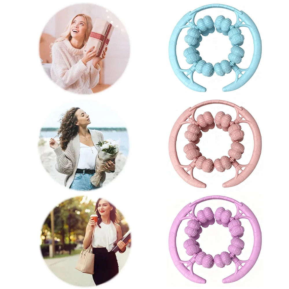 Cellulite Manual Roller- Leg Massage Relax Roller 32 Wheels, Cellulite Roller Muscle Relaxer Circular Clamps Leg Mass