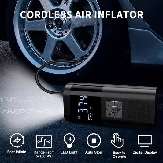 Wireless Air Pump 150psi Portable Electric Tire Inflator For Car Bicycle Motorcycle Air Compressor Injector Bike Accessories