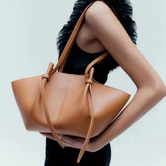 New leather shoulder bag, large capacity commuter women's bag, high-quality handbag, fashionable casual tote bag