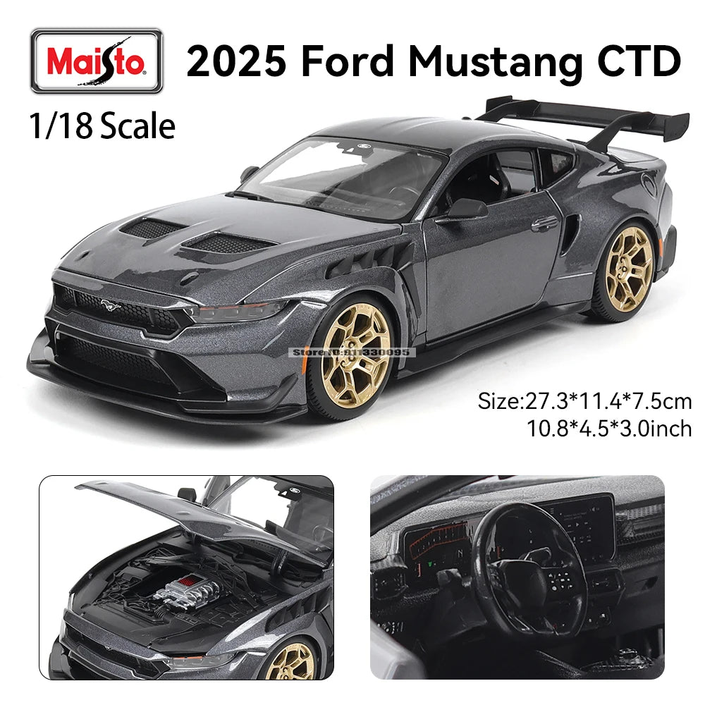 Bburago 1:18 Ford Mustang GTD Alloy Vehicle Car Model Toy Collection Gift Multiple Styles