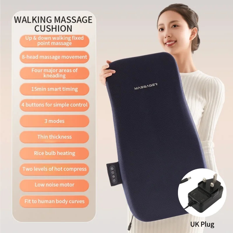 Electric Shiatsu Back Massager with Soothing Heat Upgraded Deep Tissue Kneading Full Body Massage Cushion Relax at Home Office