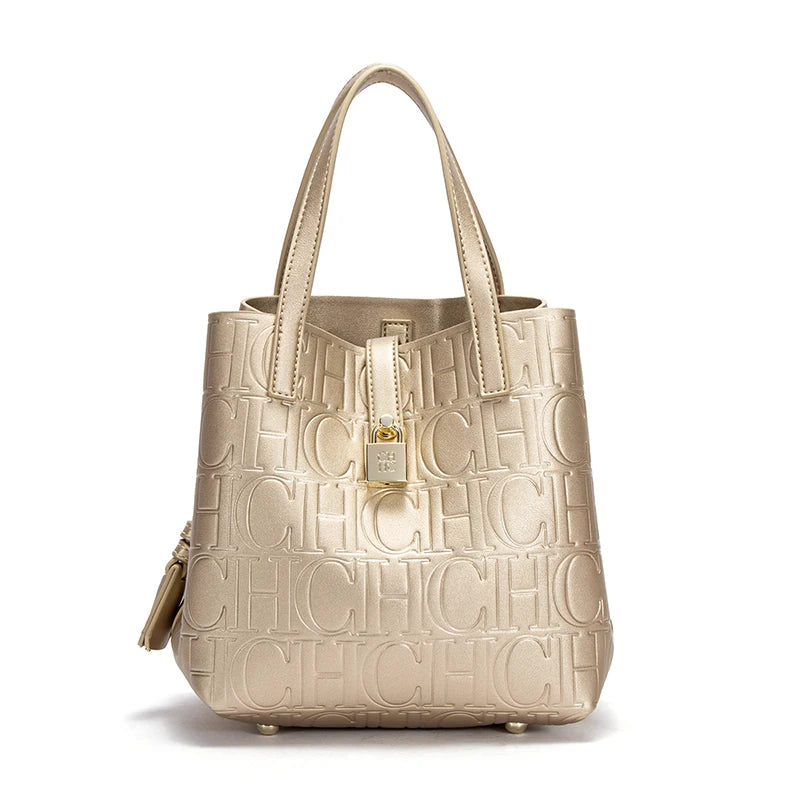CH Classic Simple Solid Color Women's New Large Capacity Handbag Letter Element Women's Handbag