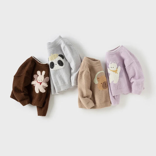 Dave Bella Autumn Winter Boys Girls Baby Children Knitted Sweater Pullover Warm Casual Sweet Cute Cartoon Knitwear DB4243197-A