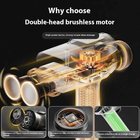 Dual head handheld muscle massage gun,deep tissue, relieves fatigue, used for office workers,elderly people,fitness enthusiasts