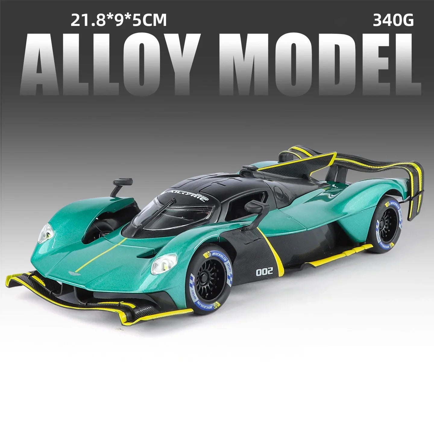 Aston Martin Valkyrie AMR PRO 1:24 Alloy Car Model Sound and Light Pull Back Toy Collectibles Gift