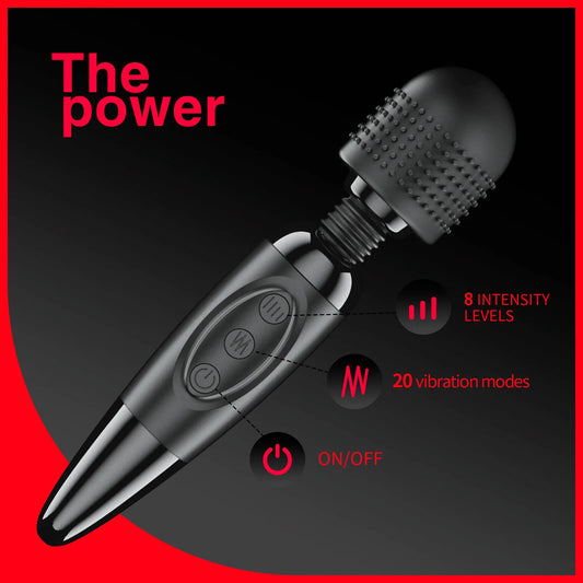 Electric Massager Stick,8 Intensity Levels 20 Vibration Modes Suitable for Neck,foot,head,back Health Massage Gun Portable