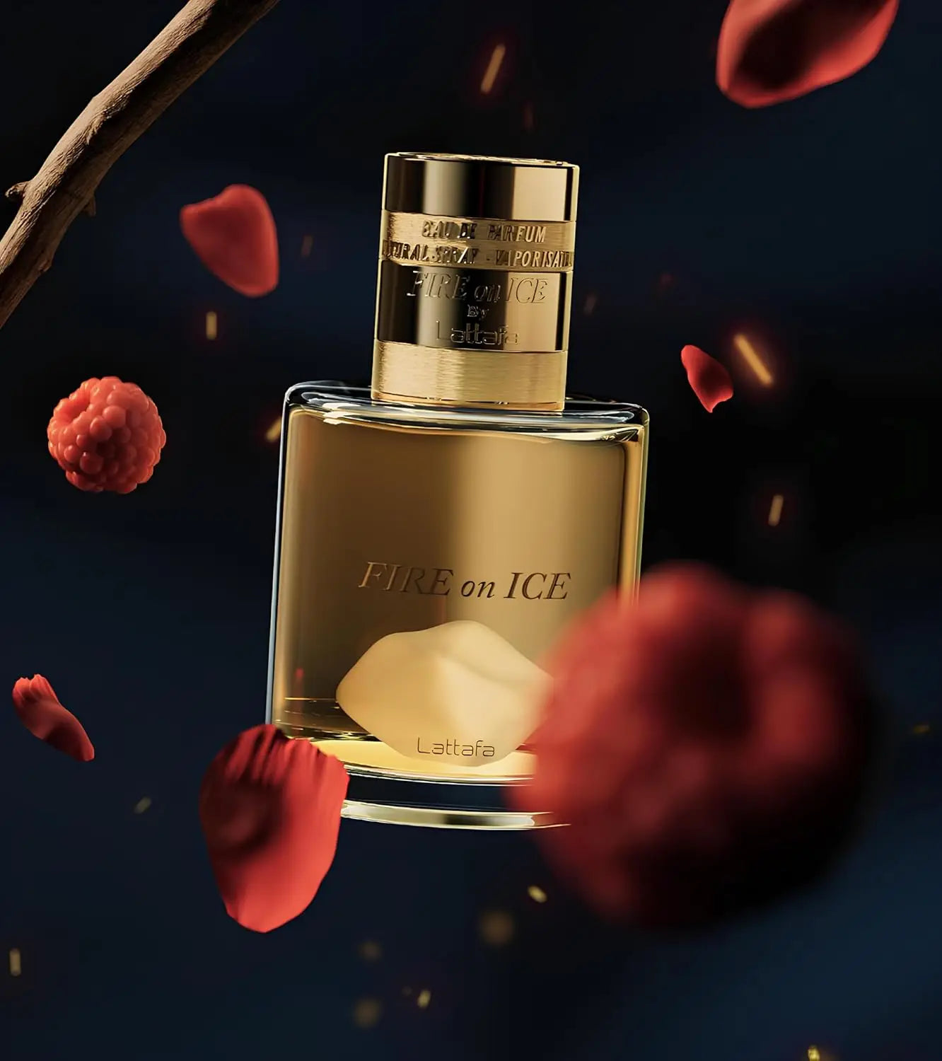 Lattafa Fire on Ice Unisex Eau De Parfum Spray 110ml - Fruity Spicy Woody Ambery Long-Lasting Fragrance