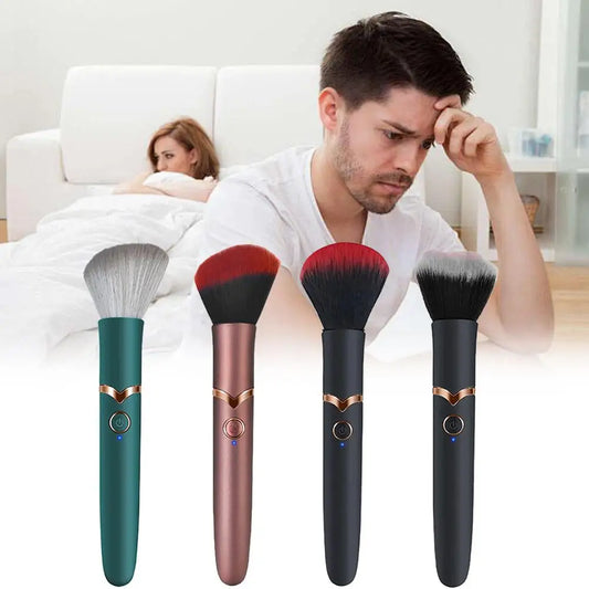 2 In 1 Electric Multi-Function Soft Fluffy Portable Foundation Brush Vibration Makeup Brush Rechargeable Detail Makeup Tools 