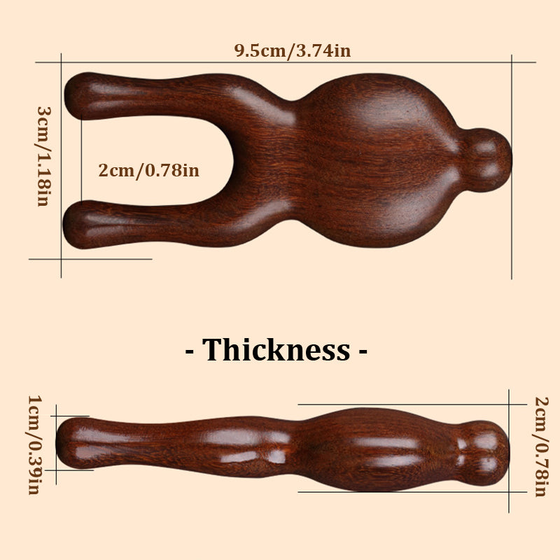 Wooden Handle Sandalwood Facial Massager Promote Blood Circulation Eye Nose Gua Sha Board Facial Lifting Massage Tool