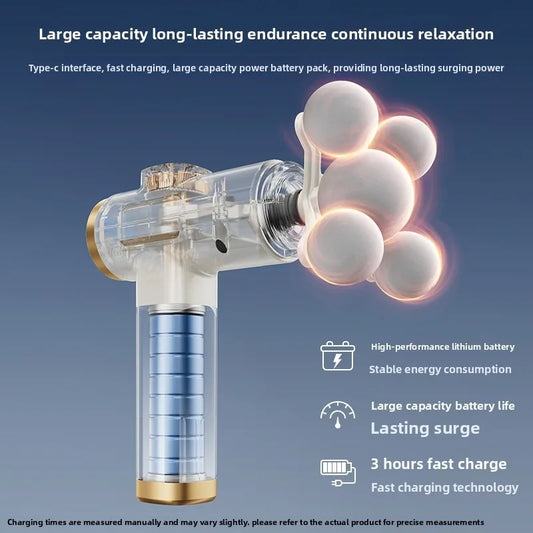 Professional Five-head Fascia Gun Massage For Shoulder and Neck Muscle Relaxation Full Body Waist Back Silent Massage Gun