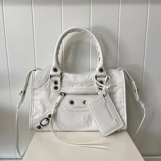 Paris Rivet Locomotive Bag ins Spice Girl Bag French Premium Sense Retro Trendy Portable Pillow Bag One Shoulder Crossbody Bag