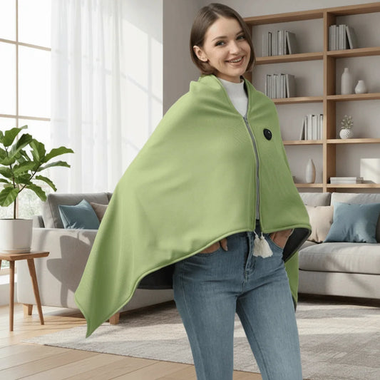 USB Powered Warmer Shawl Blanket Fast Heating Wearable Design Heating Blanket Cozy Soft USB Heating Shawl Car Use