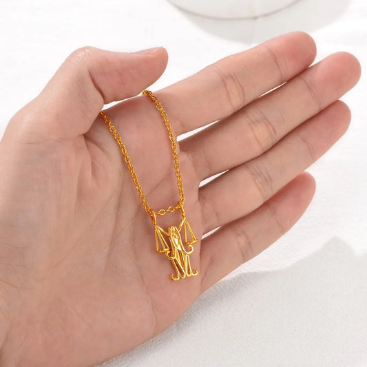 Stainless Steel Gold Plated 12 Constellations Zodiac Pendant Necklaces for Man Woman 3D Charm Horoscope Astrologer Birthday Jewelry Gift