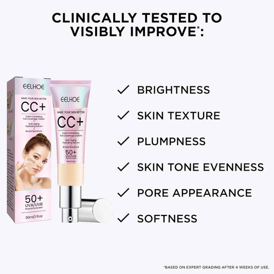 1/2/3pcs CC Cream Foundation Waterproof Brighten Moisturizing Foundation Concealer Oil-Control Long Lasting Spf 50 Makeup