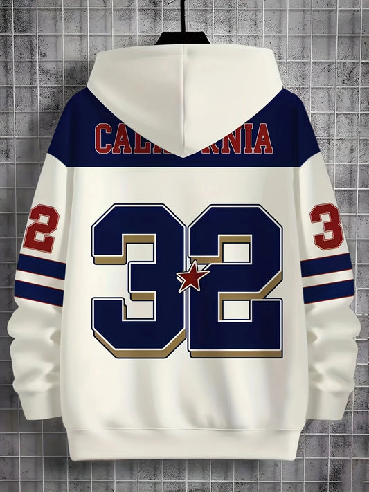 The new men's hooded sweatshirt for Spring and Autumn is a casual and fashionable digital printed streetwear