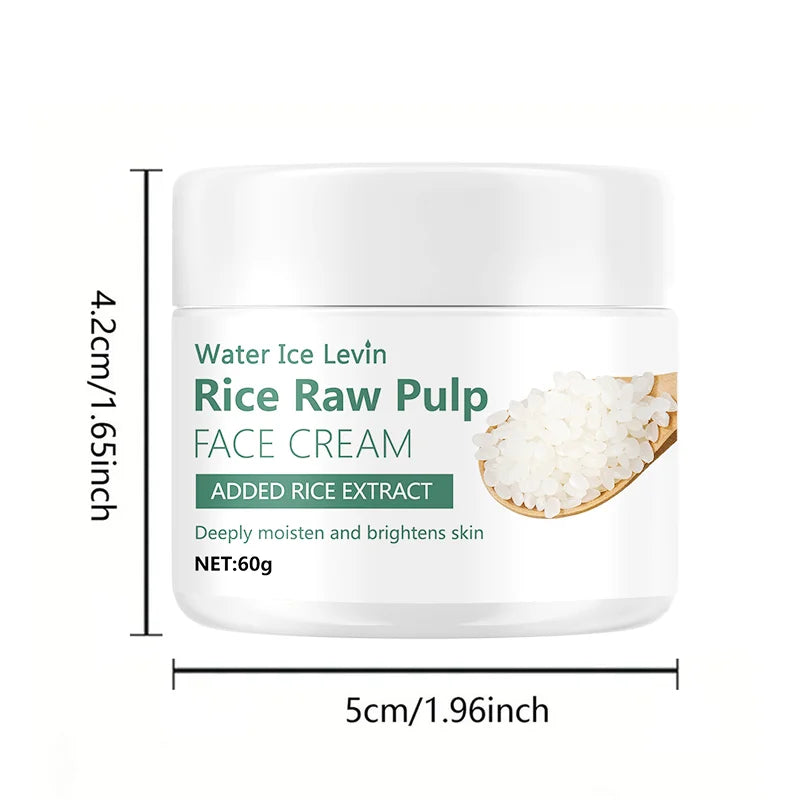 Rice Pulp Cream Hydrating and Nourishing Moisturizer Soothes,Anti Aging Remove Wrinkles Firming Pores Removing Acne Whitening
