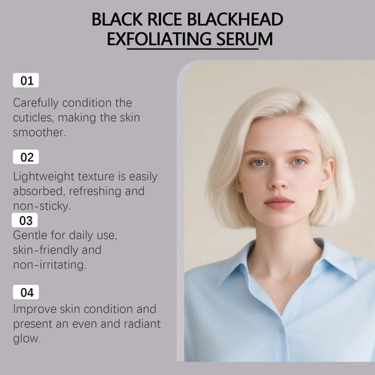 eelhoe Black & White Rice Exfoliating Serum Set BHA Niacinamide Pore Minimizing & Brightening Blackhead Whitehead Remover Skincare Set