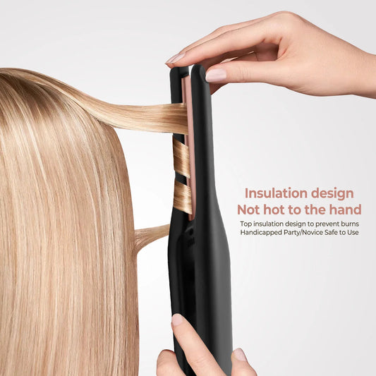 Small Flat Iron for Short Hair, Temperature Adjustable Pencil Flat Iron Fast Heat Up Beard Straightening Iron