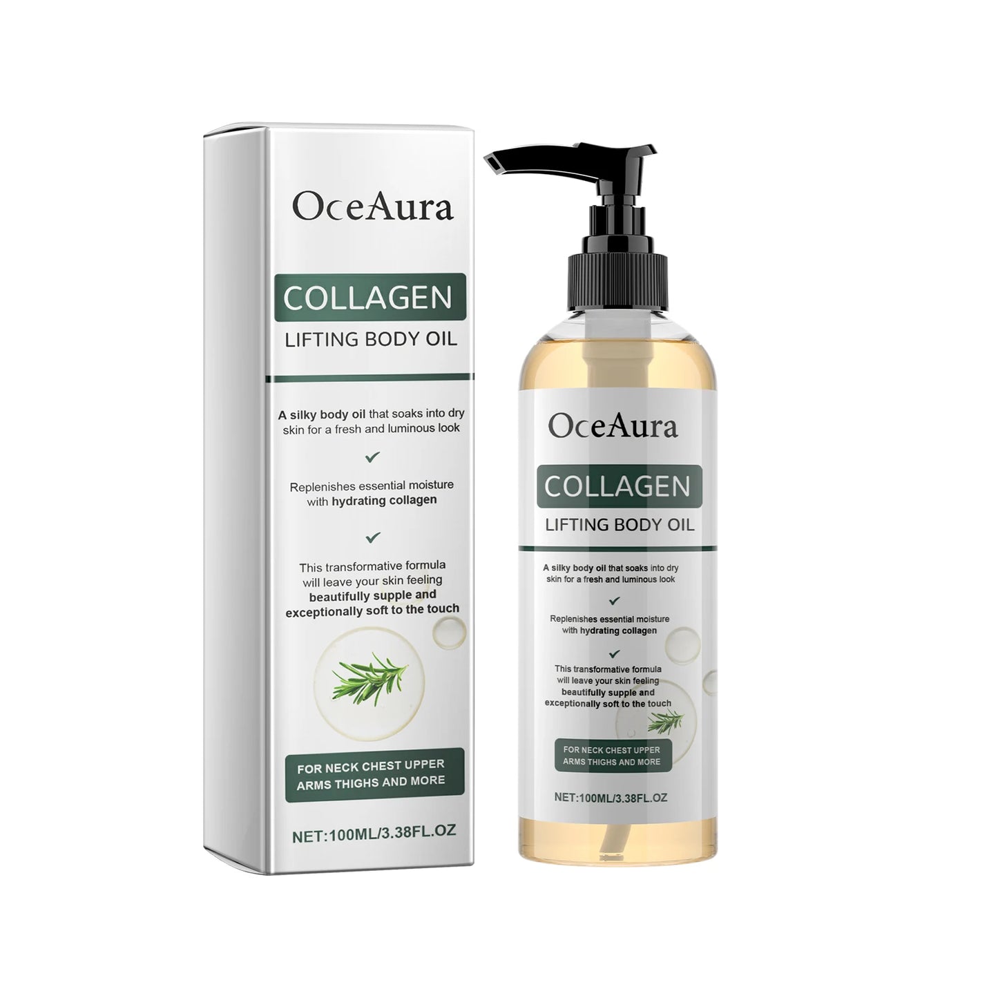 Collagen Lifting Body Oil Hydrating Tightening Whole Body Massage Essential Oil Lifting Firming Body Oil for Dry Skin Moisturize