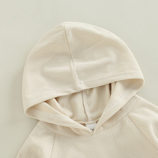 New Infant And Toddler Thin Pit Strip Long-sleeved Hooded Harness Crawling Clothes