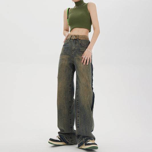 Women's High-waisted Straight Baggy Jeans