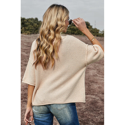 Heart-shaped Printed Long-sleeved Top Women Loose Plus Size Casual T-shirt