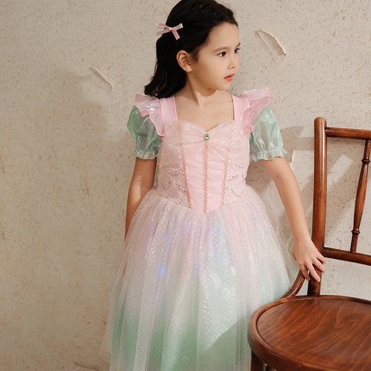 Amazon New Dresses Of Bride Fellow Kids Little Girl Wedding Girls Birthday Skirt Banquet Small Gauze Skirt Baby Girl Princess Dress