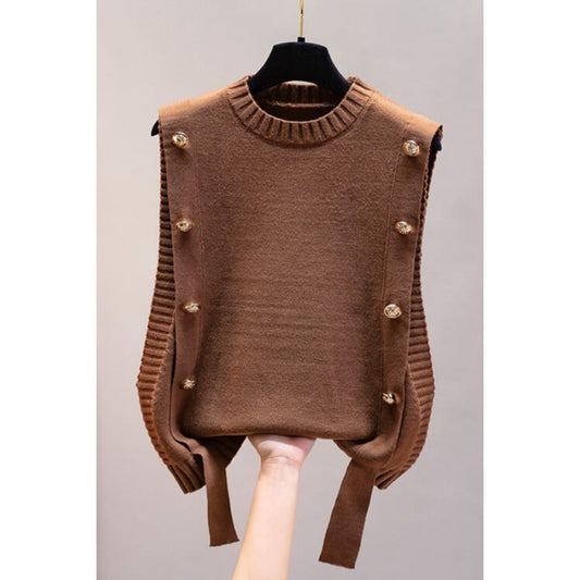 Knitted Loose Top Sweater Vest