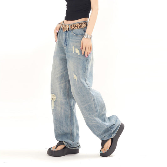 Loose Wash Ripped Jeans For Men And Women