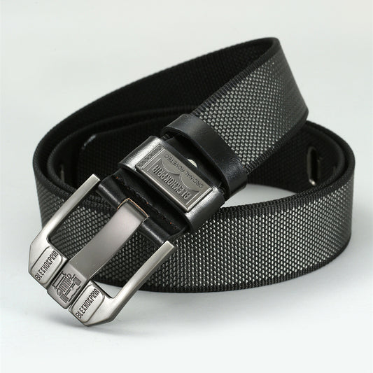 Pin Buckle Canvas Belt Cargo Pants Casual Retro Decorative Belt Fashion Men