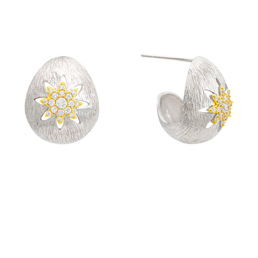 Silver Handmade Luxury Mirror Velvet Earrings