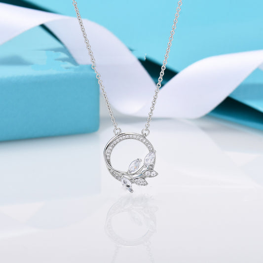 Diamond Vine Ring Necklace For Women