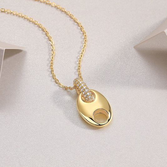 Cloud Roll And Cloud Spread - A Fashionable And Trendy Necklace Pendant Set With Top-quality Moissanite S925 And Silver Plated With Gold Can Be Tested With A Diamond Pen