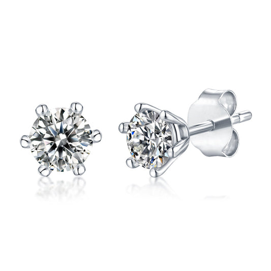 Rain And Snow - Earrings Set With 0.5-carat Top-quality Moissanite S925 Silver And Platinum-plated Stud Earrings, A Fashionable And Trendy Accessory, Can Be Tested With A Diamond Pen