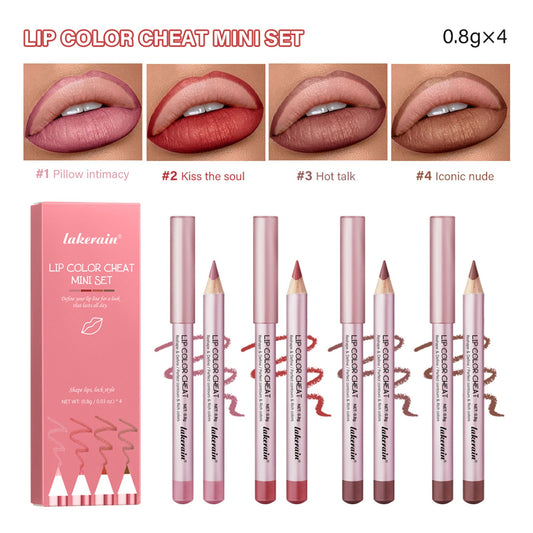 4 PCs Matte Lipstick Lip Liner