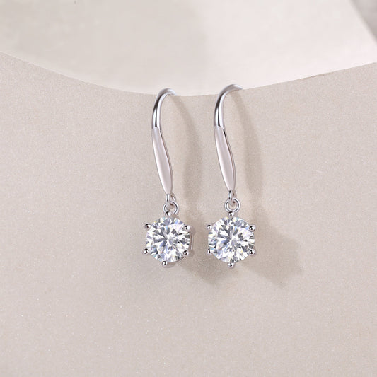 Jumping Wind Inlaid Moissanite Silver Earrings Luxury Fashion Diamond Earrings