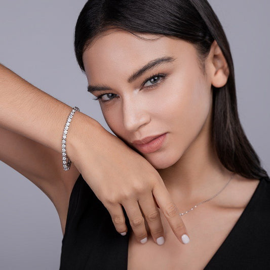 Light Luxury High-grade Fashion 925 Silver Horoscope Buckle Full Inlaid Bracelet