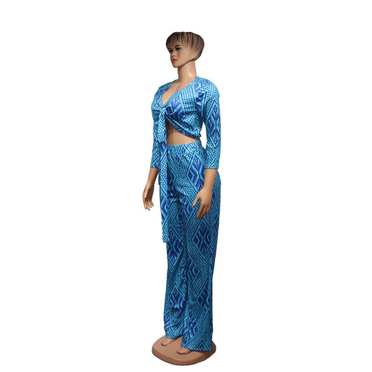 African Women Fashion Tops And Pants Set