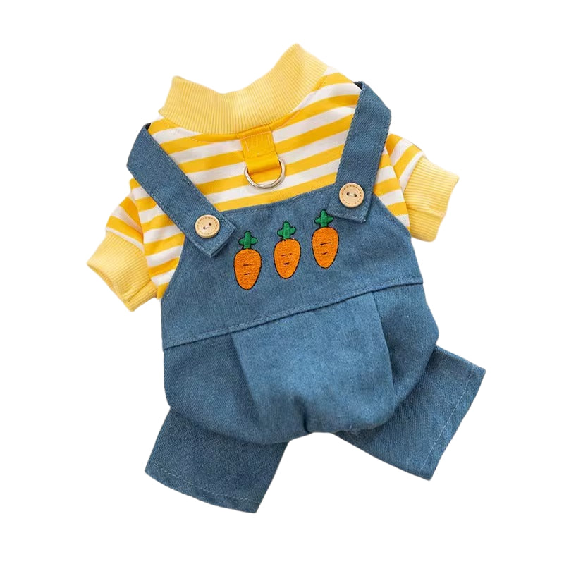 Striped Dog Jumpsuit Pet Clothing Puppy And Kitten Sweatshirt Chihuahua Costume French Bulldog Romper Luxury Dog Clothes New