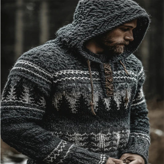 Men's 3D Digital Printed Loose Hooded Sweatshirt Cardigan Jacket