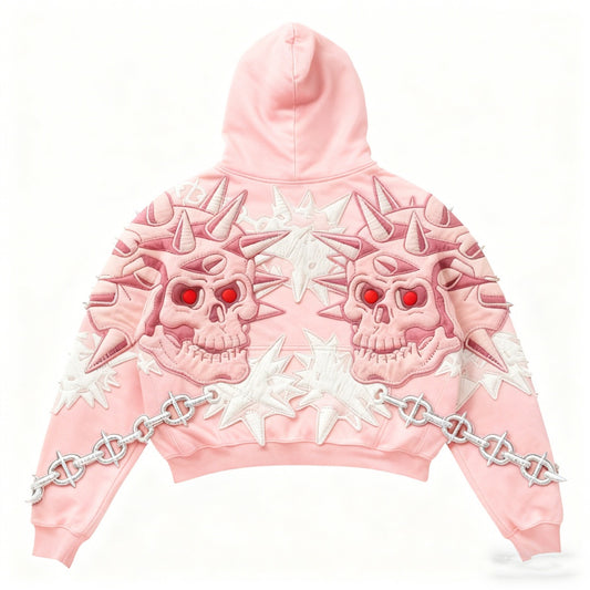 Retro Skull Pattern 3D Printed Pullover Hoodie