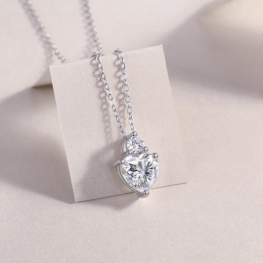 Ripple Phantom - A Fashionable And Light Luxury Jewelry Pendant Necklace Set With Top-quality Moissanite, S925 Silver Plated Platinum