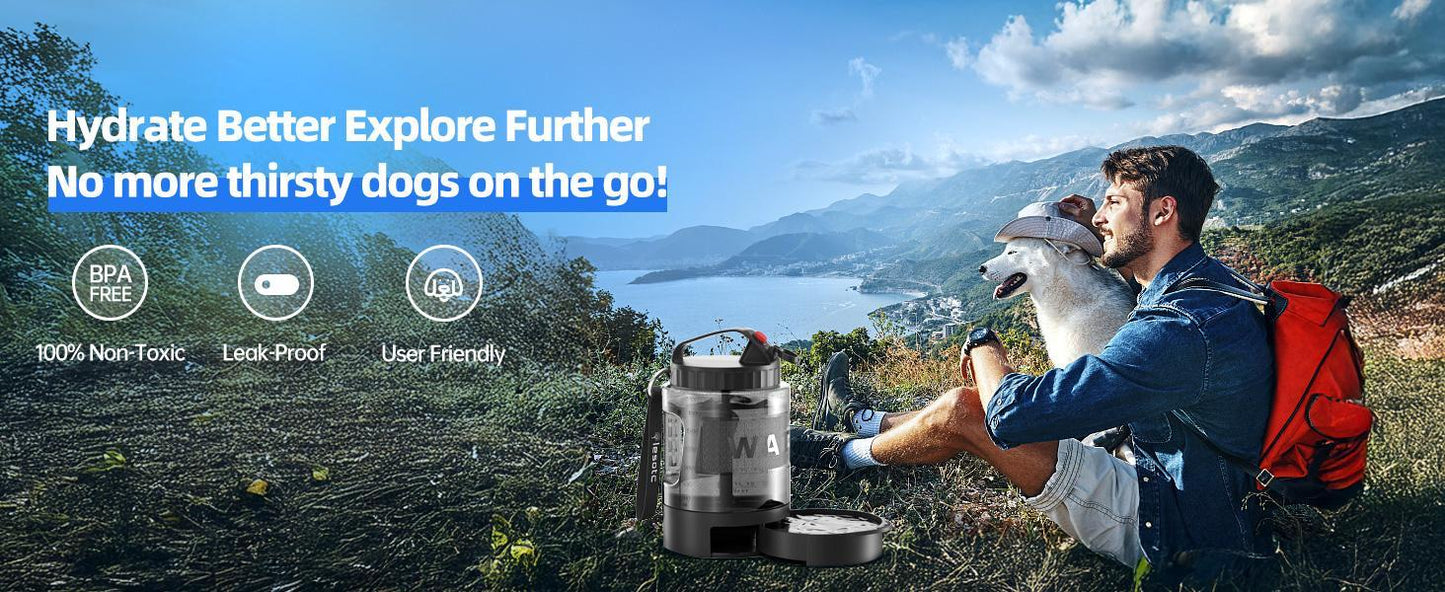 Lassot Portable Pull-out Water Bowl For Dogs, Large Capacity, Perfect For Camping, Hiking, Beach Trips, Road Trips, And Park Walks.