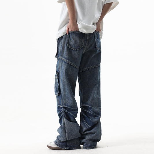 Multi-Pocket Workwear Jeans For Men And Women