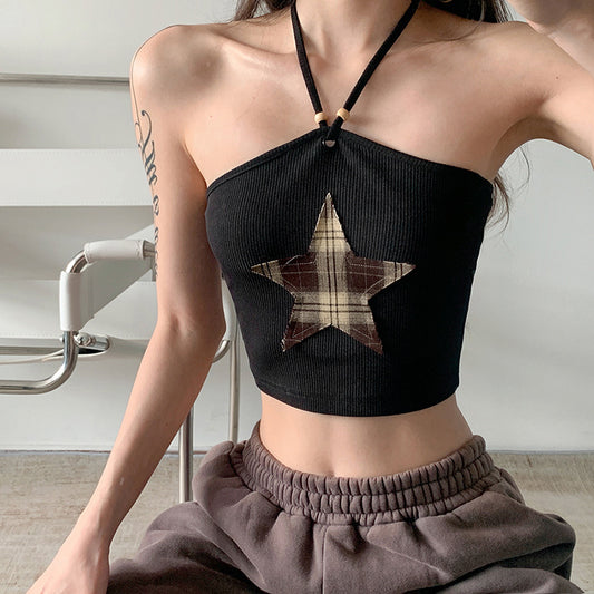 Solid Color Slim Fit Fashion Halter Vest For Women