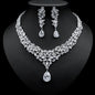 Bridal Zircon Necklace Two-piece Earrings Set