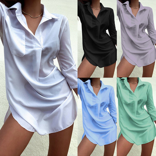 Mid Length Multicolor Beach Sun Coverup