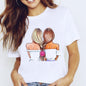 Travel Vacation Girl Fashion Girl Print T-shirt Short Sleeve